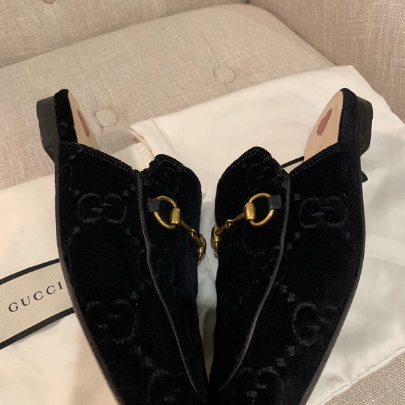 Gucci Princetown Velvet Mules/37/Black - Picture 5 of 12